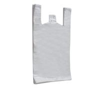 1000 x Plastic Bags, Vest Style Carrier Bags, Hi-Tensile White Vest Carrier Bags 11 X 16 X 20"