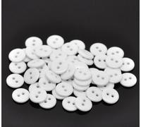 1000 x Round 2 Hole Sewing Buttons for Clothing Knitting, Crafts, Scrapbooking, etc. (White, 11mm)