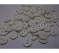 1000 x Round 2 Hole Sewing Buttons for Clothing Knitting, Crafts, Scrapbooking, etc. (White, 9mm)