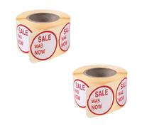 1000 x Sale was/Now RED Sign SELF Adhesive Stickers Sticky Labels Swing Labels for Retail Price Display Price of RED Sticker (Sale was/Now, 40mm OR 4cm)