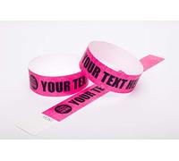 1000 x Tyvek Wristbands Custom Printed Waterproof, Tear-Resistant Event Wristbands for Parties, Events, Festivals, Crowd Management - 1 inch 25 mm (Neon Pink)