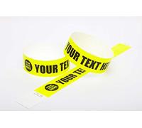 1000 x Tyvek Wristbands Custom Printed Waterproof, Tear-Resistant Event Wristbands for Parties, Events, Festivals, Crowd Management - 1 inch 25 mm (Neon Yellow)