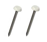 1000 x White UPVC 40mm Poly Top Pins Nails Plastic Headed Fascia Fixings