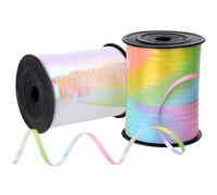 1000 Yards Curling Ribbon 5mm for Balloons,2 Rolls Crimped Balloon Ribbons for Gift Wrapping, Rainbow White Curling Ribbon,White Balloon String for Crafts Birthday Party