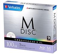 1000 Years Archival Verbatim M-Disc Blu-ray BDXL 100GB Triple Layer 4x Speed - 5 Pack Ink-jet Printable