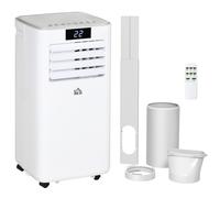 HOMCOM 10000 BTU Air Conditioning Unit, 4-in-1 Portable Air Conditioner, Dehumidifier, Cooling, Fan, Sleep Mode, with Remote Control, LED Display, 2 Speeds, 24H Timer, Window Venting Kit, 22m²