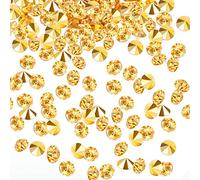 10000 Clear Wedding Table Scatter Confetti Crystals Acrylic Diamonds Rhinestones for Table Centerpiece Decorations Wedding Decorations Bridal Shower Decorations Vase Beads (Gold, 3 mm)