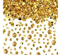 10000 Clear Wedding Table Scatter Confetti Crystals Acrylic Diamonds Rhinestones for Table Centerpiece Decorations Wedding Decorations Bridal Shower Decorations Vase Beads (Gold, 3 mm, 6 mm and 10 mm)