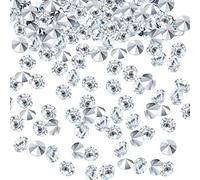 10000 Clear Wedding Table Scatter Confetti Crystals Acrylic Diamonds Rhinestones for Table Centerpiece Decorations Wedding Decorations Bridal Shower Decorations Vase Beads (Silver, 4 MM)
