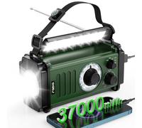 10000 mAh Emergency Radio, Hand Crank Solar NOAA AM FM Weather Radio, 4 Charging Methods, Polymer Battery, Torch & LED Reading Light, SOS Alarm, Phone Charger for Emergency, Camping