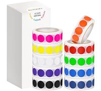 10000 PCS 1/2" Round Colour Coding Labels Circle Dot Stickers, 10 Assorted Colours for Home Office Classroom (10 Rolls,1000 Labels/Roll)