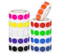 10000 PCS 1/2" Round Colour Coding Labels Circle Dot Stickers, 10 Assorted Colours for Home Office Classroom (10 Rolls,1000 Labels/Roll)