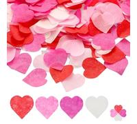 10000 PCS Heart ShapBiodegradable Confetti Wedding, (White, Pink, Rose, Red) Colours,Romance Wedding Confetti for Valentines, Christmas, Anniversary, Birthday Table