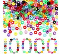 10000 Pcs Pony Beads Bulk 4 x 6 mm Small Kandi Beads 28 Colors Plastic DIY Accessories for Jewelry Craft Bracelets Making Braids Hair Girls