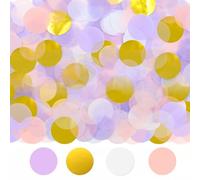 10000 Pieces 2.5cm Round Biodegradable Confetti - Wedding Confetti Biodegradable for Weddings, Anniversaries, Romantic Decorations - Eco-Friendly Table Confetti(Pink Purple White Gold)