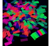 10000 Pieces UV Neon Confetti Blacklight Glow Party Confetti 5 Colors Neon Fluorescent Tissue Confetti for Wedding Bachelorette Baby Shower Birthday New Years Party Confetti Decorations