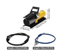 10000 PSI Air Hydraulic Pump w/Hose High Pressure Air Hydraulic Pump Foot Pump 690cc Tank Capacity, R23/8 Connection Heavy Equipment Repair