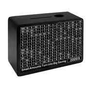 10000 Savings Challenge Box - Wooden Money Safe, Pine Money Box, 19 x 5.7 x 14 cm | 280g Coin Bank for Birthdays, Holidays, Chinese New Year, 10,000 Saving for Home, Office