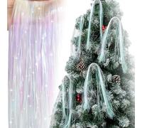 10000 Strands Christmas Tinsel Icicles,50cm Laser White Aluminum Foil Tassel Christmas Tree Decoration Tinsel Foil Fringe Garland Angel Hair Tinsel Lametta for Holiday New Year,Birthday Party Supplies