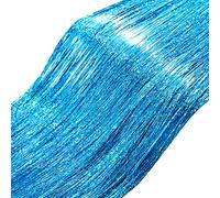 10000 Strands Tinsel Icicles Iridescent Tinsel Foil Fringe Garland for Christmas Xmas Tree Decorations Graduation Party Supplies Holiday Hair Decor (Lake Blue)