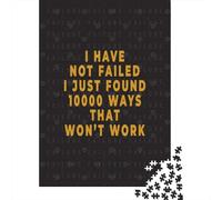 10000 Ways That Wont Work 1000-Piece Puzzle for Adults, 70x50cm/1000pcs; A Weekend Activity at Your Own Pace; White Pieces with A Smooth Surface