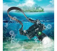 100000 Lumens Diving Head Torch Scuba Diving LED Headlamp,Super Bright IPX8 Waterproof Dive Swimming Submarine Head Torch 3 Lighting Modes Underwater Safety Light with Rechargeable Battery