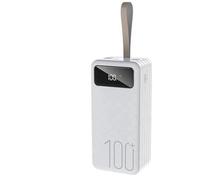 100000 Mah Large Capacity Battery Pack Portable Charger Power Bank Charge 4 Devices at The Same Time Quick Charge for Smartphones, Tablets, Game Consoles(White)
