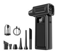 10000mAh & 200000RPM 4-Speed Adjustable Compressed Air Duster, 2-in-1 Electric Air Duster with HD Display & Flashlight, Rechargeable Air Blower for Car Cleaning, Home, Keyboard, PC, LED Light