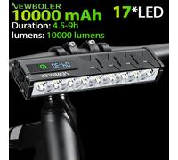 10000mAh Bicycle Light 17 LED Front Double Bracket Power Bank MTB Mountain Bicycle Lamp Bike Headlight Cycling Accessorie LIG013-2000