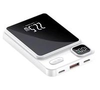 10000mAh Magnetic Qi Wireless Power Bank 22.5W Super Fast Charging, Portable Charger, PD20W Two-Way Fast Charge, LED Display Compatible with iPhone 12/13/14/15/16/17 [WHITE]