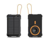 10000mAh Magnetic Solar Power Bank - 22.5W Fast Charging, Built-in Cable & LED Light for Outdoor Activities