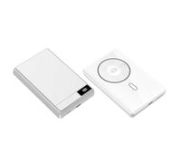 10000mAh Magnetic Wireless Power Bank Compatible with MagSafe, 20W PD USB-C Fast Charging, Slim Portable Charger with Digital Display for Smartphone, Earbuds & Watch, Aluminium & Tempered Glass Finish