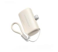 10000mAh Mini Capsule Power Bank with Cable - Ultra-Compact Portable Charger, Fast Charging USB-C, High-Speed Phone Battery Pack for On-the-Go (White)