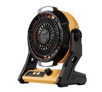 10000mAh Portable Outdoor Fan with Timer, 100 Level Speed Control, Dual LED Lighting, USB Power Bank for RV, Yacht, and Camping Use (Orange)