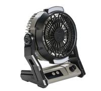 10000mAh Portable Outdoor Fan with Timer, 100 Level Speed Control, Dual LED Lighting, USB Power Bank for RV, Yacht, and Camping Use (Gray)