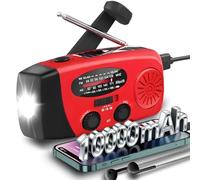 10000mAh Solar Wind Up Radio, ZDAGELD AM/FM/NOAA Emergency Radio with LED Torch & SOS Alarm, Portable IPX3 Waterproof Hand Crank Radio for Camping, Power Cuts, Survival