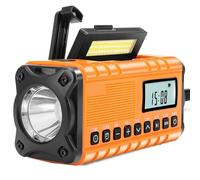 10000MAh Weather Radio, 2-lN-1 Lighting Tool for Emergency, AM/FM/NOAA, 3W LED Flashlight, 2 Emergency Light Sources, 48 Pcs Reanding Lamp, wonderful radioyour penfetc companionfor out door Orange