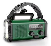 10000mAh Wind Up Solar Radio Hand Crank Emergency FM/AM USB Charger Led Torch UK