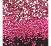 10000Pcs Flatback Rhinestones for Crafts, 2-5mm Rose Red Crystals Rhinestone, Resin Flatback Glitter Gems Nail Diamonds Rhinestones for Clothes Accessories DIY