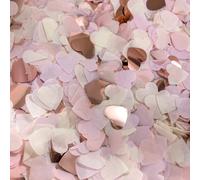 10000pcs Heart Shaped Confetti, Biodegradable Paper & Plastic Mix, Wedding Party Table Decorations for Valentines, Anniversaries, Birthdays, Balloon & Hen Party - Pink Gold