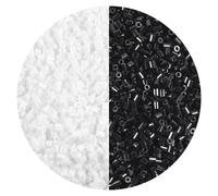 10000Pcs Loose Mini Fuse Beads 2.6mm Bulk Refill Kit Stress Relief Pixel Art 3D Craft Melting Beads for DIY Decor Crafts Creative Handmade Projects (Black+White)