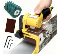 10000RPM Pneumatic Wire Drawing Machine, Air Belt Sander Protable Sand Polishing Machine, Roller Size 60x55MM, Abrasive Belt Length 60x260MM, Working Pressure 6-8KG, for Wood, Iron, Aluminium, Metal