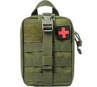 1000D Molle First Aid kit Pouch Rip Away | Tactical Tear Away Medical Pouch | Empty First Aid Bag for Vest, Pack, Belt | Camping Hiking (Green)