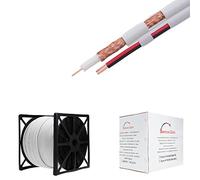 1000FT White Bulk Siamese RG59/U Cable, 20AWG + 18/2 AWG Power, 95% shielding, CCTV Video Wire (White, 1000FT)