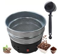 1000g Electric Coffee Bean Roasting Cooler, Home Coffee Bean Cooling Plate Double Layer Filter, 304 Stainless Steel Roasting Tool Set with 51mm Cleaning Brush, for Household