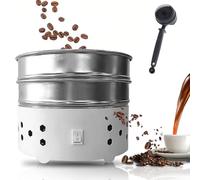 1000g Electric Coffee Bean Roasting Cooler, Home Coffee Bean Cooling Plate Double Layer Filter, 304 Stainless Steel Roasting Tool Set with 51mm Cleaning Brush, for Household