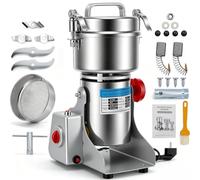 1000g Electric Grain Grinder, Large Capacity Grain Mill 2400W Stainless Steel Grinding Machine with 25000RPM High Speed, Electric Flour Mill for Grains Spices Herbs Coffee, Overload Protection