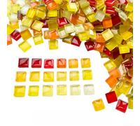 1000g Mixed Color for mosaic Glass Tiles 10x10x4mm Iridescent | for crystal Pieces for DIY Crafts Home Decor Bathroom Vases Coasters(F)