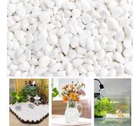 1000g White Stones for Plant Pots, 1-2 cm Decorative Stones for Plant Pots, White Pebbles for Plant Pots for Garden Vase Landscaping and Outdoor Decorative Stones Fish Tank Gravel
