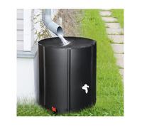 1000L Portable Collapsible Rainwater Tank PVC Garden Rain Barrel Efficient Water Harvesting System Black Rainwater Collector for Sustainable Gardening